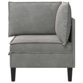 Sofa z miejscem do przechowywania jasnoszary Welur