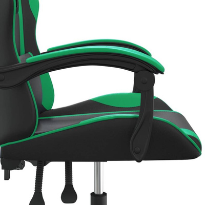 vidaXL Obrotowy fotel gamingowy, czarno-zielony, sztuczna skóra model standard