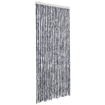 Zasłona przeciwko owadom, srebrna, 90x220 cm, szenil
