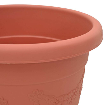 Okrągła doniczka na kwiaty 24 pcs Czerwony ceglasty