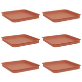 Kwadratowa Taca na Kwiaty 6 pcs Czerwony ceglasty
