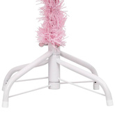 Sztuczna choinka z lampkami i bombkami, różowa, 120 cm, PVC vidaXL