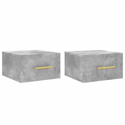 vidaXL Wiszące szafki nocne, 2 szt., szarość betonu, 35x35x20 cm model standard