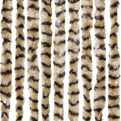 Zasłona przeciwko owadom, beżowo-brązowa, 100x200 cm, szenil