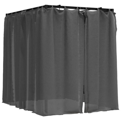 vidaXL 2-osobowy leżak z zasłonami i zadaszeniem, antracytowy