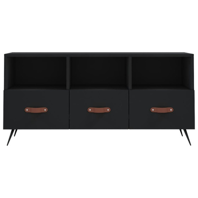 vidaXL Szafka pod TV, czarna, 102x36x50 cm, materiał drewnopochodny wariant 4