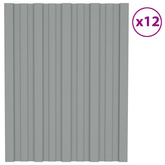 Panel dachowy 12 pcs Szary 60 x 45 cm Stal galwanizowana