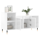 vidaXL Szafka pod TV, wysoki połysk, biała, 100x35x55 cm
