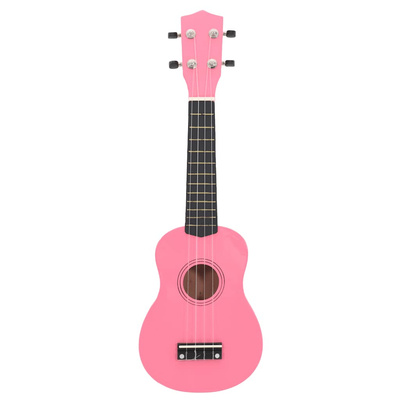 Ukulele sopranowe z pokrowcem, dla dzieci, różowe, 21"