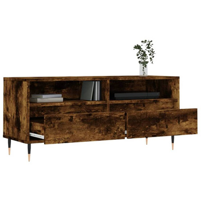 Szafka pod TV, przydymiony dąb, 100x34,5x44,5 cm vidaXL