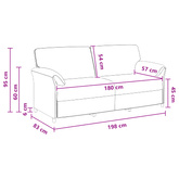 Sofa 3-osobowa Zielony morski 198 x 83 x 95 cm Welur