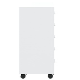 Szafka z szufladami i kółkami, biała, wysoki połysk