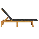 vidaXL Leżaki, 2 szt., czarne, lite drewno akacjowe i tkanina