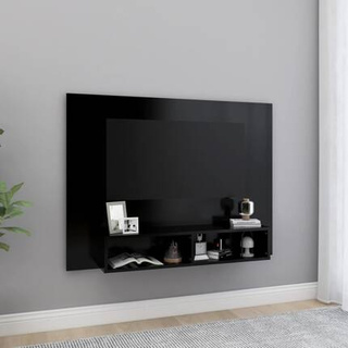 vidaXL Wisząca szafka pod TV, czarna, 120x23,5x90 cm