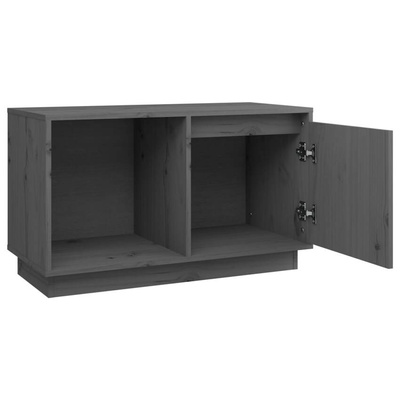 vidaXL Szafka pod TV, szara, 74x35x44 cm, lite drewno sosnowe