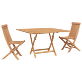 Zestaw Bistro Ogrodowego 3 szt. Naturalny Lite drewno teakowe