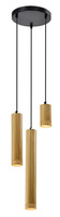 Lampa wisząca czarna/drewniana talerz 3x25W Tubo 33-79121