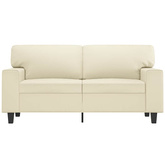 2-osobowa sofa, kremowy, 120 cm, sztuczna skóra