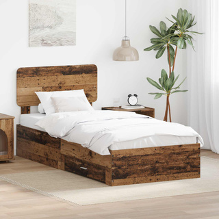 Ramka łóżka Stare drewno 90 x 200 cm Drewno inżynieryjne