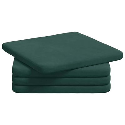 Poduszki na siedziska 4 pcs Ciemna zieleń 40 x 40 x 3 cm