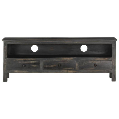 vidaXL Szafka pod TV, czarna, 120 x 30 x 45 cm, lite drewno mango