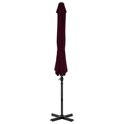 vidaXL Parasol wiszący z aluminiowym słupkiem, czerwony, 300 cm