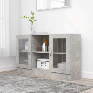 Witryna, szarość betonu 120x30,5x70 cm, materiał drewnopochodny