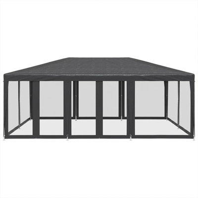 Namiot imprezowy z 10 ścianami z siatki, antracyt, 6x4 m, HDPE