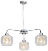 Lampa wisząca chromowa klosz z koszykiem 3x40W Ray Candellux 33-67074