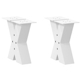 Nogi do stolika kawowego w kształcie litery X 2 szt. Białe 40x(30-31) cm Stal