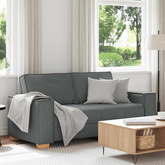 Sofa 2-osobowa Ciemnoszara 180x78x84 cm Tkanina