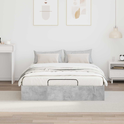 Łóżko otomanowe Betonowy Szary 140 x 200 cm Drewno inżynieryjne