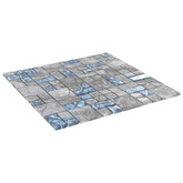 Płytki mozaikowe 11 pcs Szary i Niebieski 50 x 50 cm Szkło