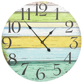 vidaXL Zegar ścienny, wielokolorowy, 60 cm, MDF