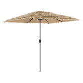Parasol ogrodowy na stalowym słupku, brązowy, 248x248x248 cm