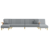 vidaXL Sofa rozkładana L, jasnoszara, 279x140x70 cm, tkanina