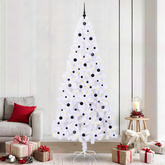 Sztuczna choinka z 300 diodami LED Biały 240 cm PVC i stal
