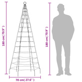 vidaXL Choinka z lampek, na maszt, 200 zimnych białych LED, 180 cm