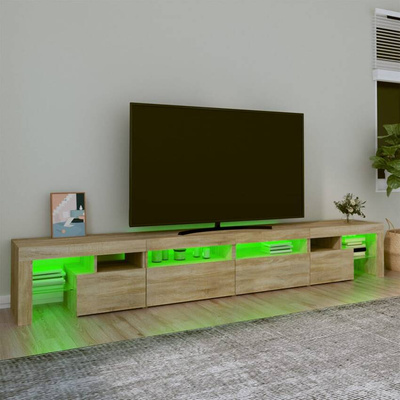 vidaXL Szafka pod TV z oświetleniem LED, dąb sonoma, 260x36,5x40 cm