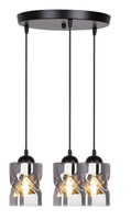 Lampa wisząca czarna/dymiona talerz 3xE27 Felis 33-00200