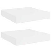 vidaXL Półki ścienne 2 szt., białe, wysoki połysk, 23x23,5x3,8 cm, MDF