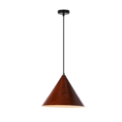 Dunca Lampa Wisząca 32 Czarny 1X40 E27 Klosz Ciemny Orzechowy