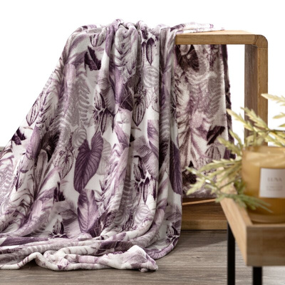 Koc Davos fioletowy 150x200