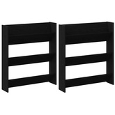 Szafka na buty z półką 2 pcs Czarny Dąb 86 x 18 x 90 cm