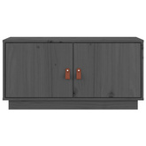 vidaXL Szafka pod TV, szara, 80x34x40 cm, lite drewno sosnowe