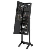 vidaXL Lustro stojące z LED, czarne, 34x37x146 cm