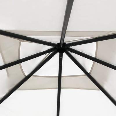 vidaXL Altana z pokryciem słupków 3x3x2,6 m, kremowa, 160 g/m²