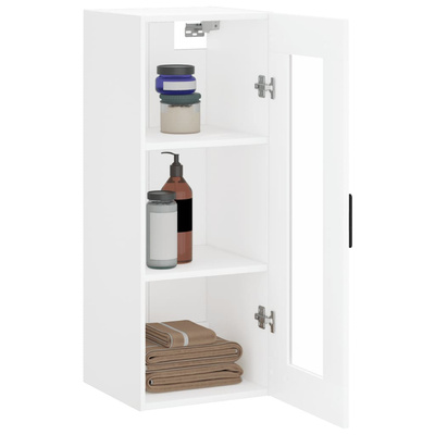 vidaXL Szafka wisząca, biała, 34,5x34x90 cm model standard