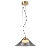 Lampa wisząca Presto 34 szklana złota z kloszem dymionym nad stół GX53