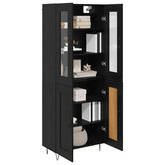 Highboard Czarny Dąb 69,5 x 34 x 90 cm Drewno inżynieryjne